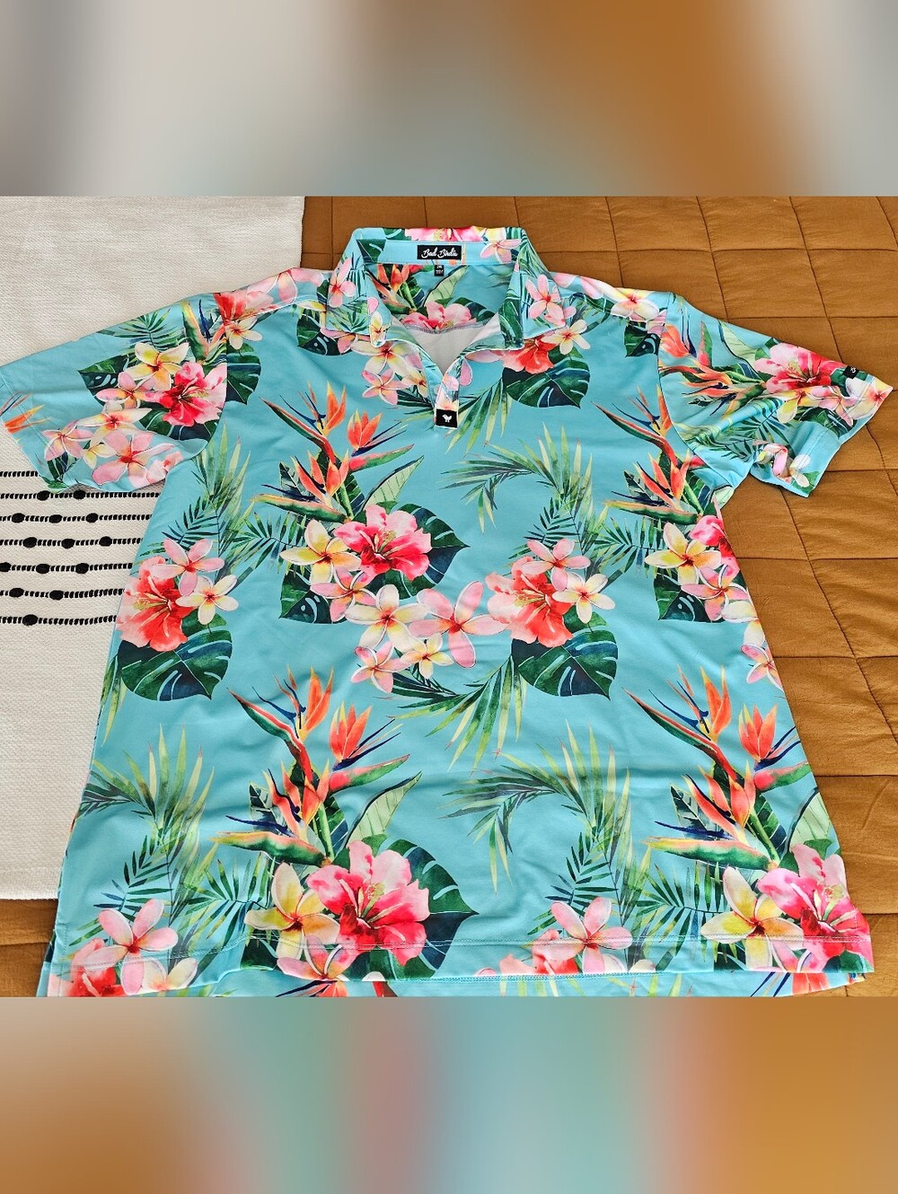 Bad Birdie Men’s Tropical Floral Polo - 2XL